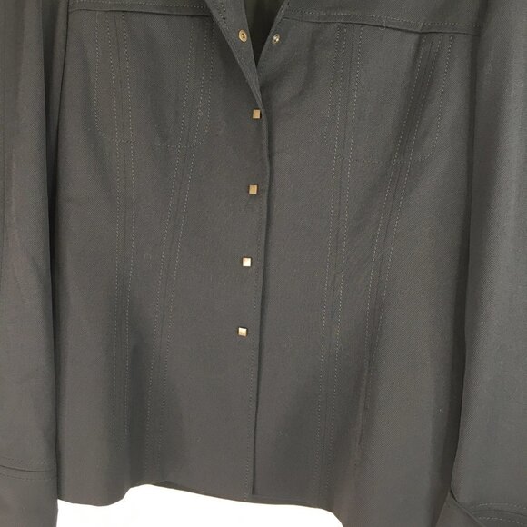 Alain Manoukian Black Snap Button Blazer Jacket Size 10 - Picture 4 of 9